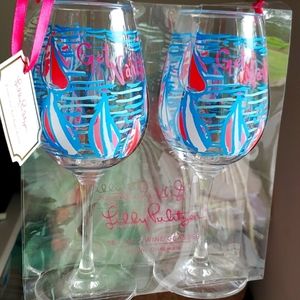 Lilly pulitzer acrylic wine glasses